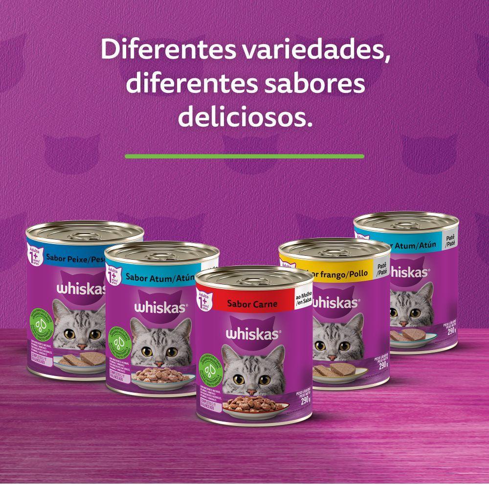Ração Úmida Whiskas Lata Patê para Gatos Adultos Peixe - 10