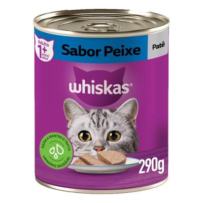 Ração Úmida Whiskas Lata Patê para Gatos Adultos Peixe