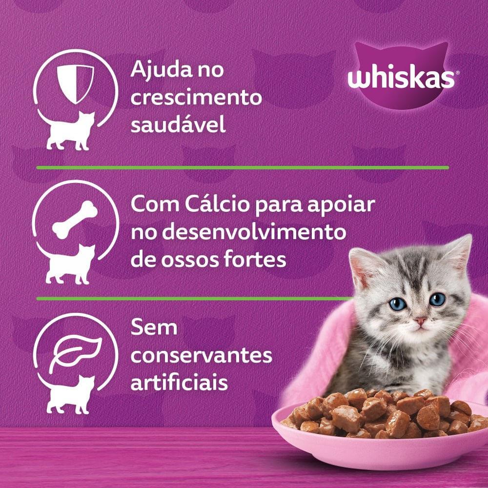 Ração Úmida Whiskas Sachê Carne ao Molho Gatos Filhotes - 5