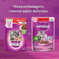 Ração Úmida Whiskas Sachê Carne ao Molho Gatos Filhotes - 2