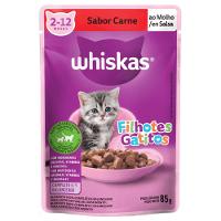 Ração Úmida Whiskas Sachê Carne ao Molho Gatos Filhotes - 3