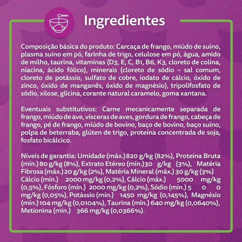 Ração Úmida Whiskas Sachê Frango ao Molho Gatos Adultos - 8