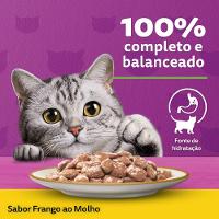 Ração Úmida Whiskas Sachê Frango ao Molho Gatos Adultos - 6