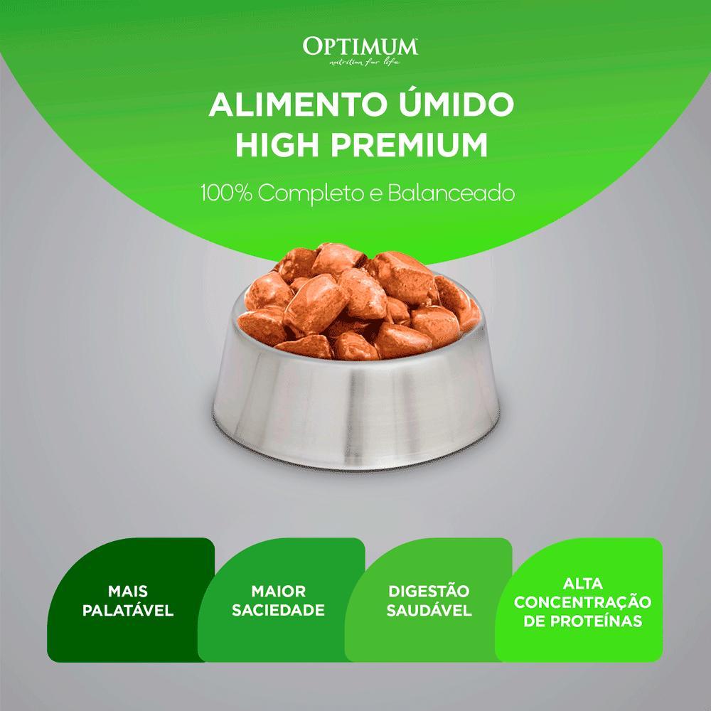 Ração Úmida Optimum Sachê para Cães Adultos Raças Pequenas e Minis Carne - 9