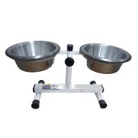 Comedouro Alumínio Duplo Suporte Regulável Royale - 2