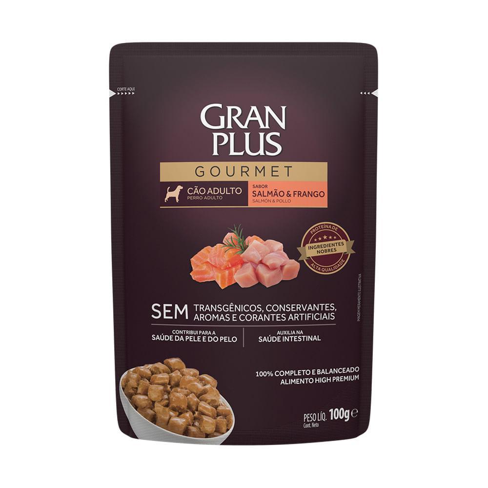 Ração Úmida GranPlus Gourmet Cães Adultos Salmão e Frango - 1