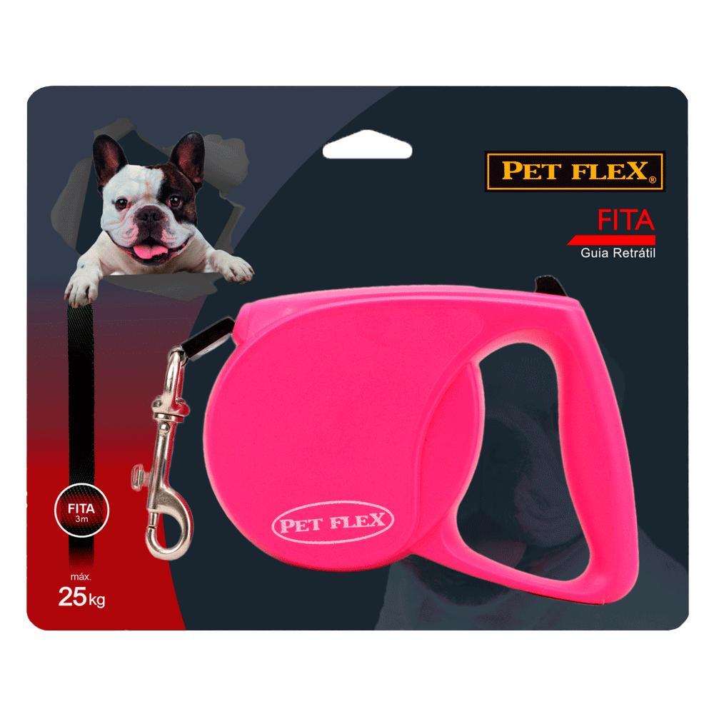 Guia Retrátil Fita Pet Flex Rosa - 5