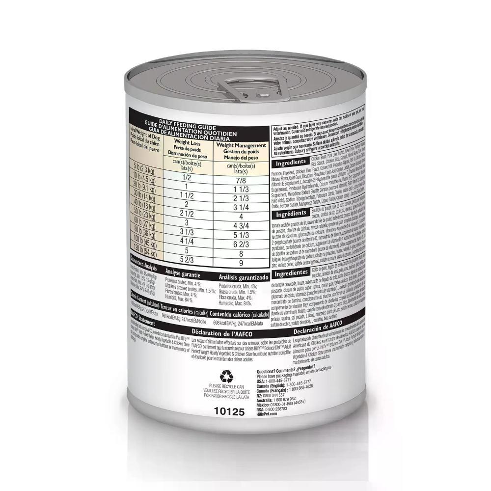 Ração Úmida Hill's Science Diet Peso Perfeito para Cães Adultos Sabor Frango e Vegetais - 2