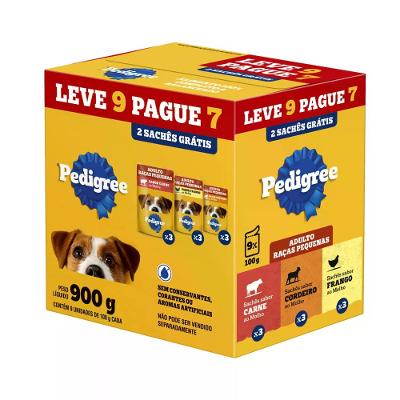 Ração Úmida Pedigree Sachê Cães Adultos Raças Pequenas Cordeiro e Frango