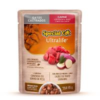 Ração Úmida Special Cat Ultralife Gatos Castrados Carne - 1