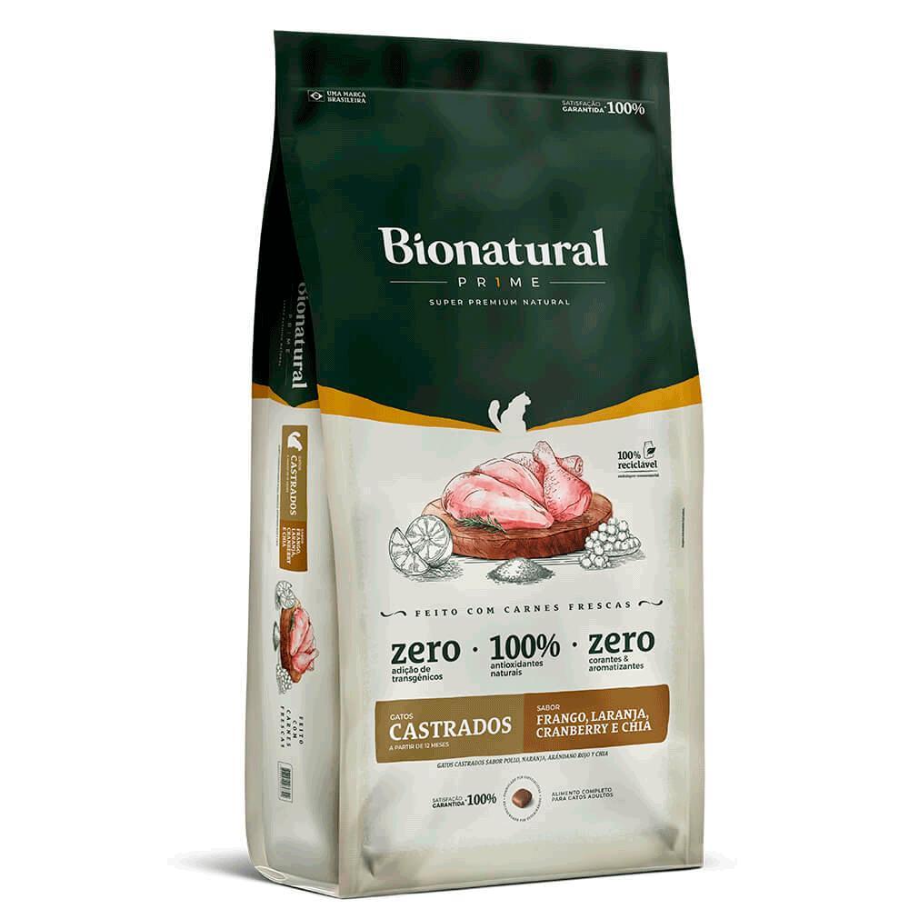 Ração Bionatural Prime Gatos Castrados Frango - 1