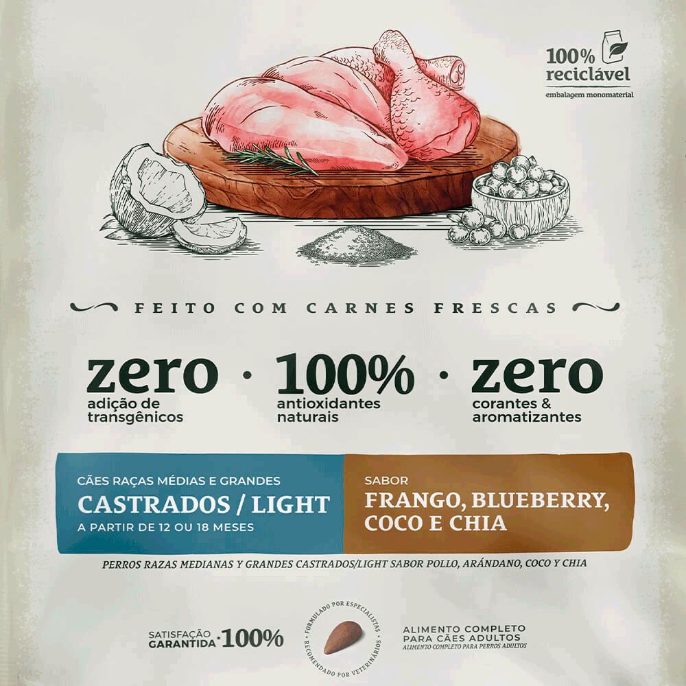 Ração Bionatural Prime Light Cães Adultos Raças Médias e Grandes Castrados Frango - 9