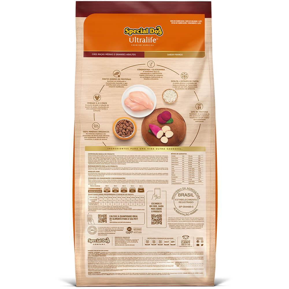 Ração Special Dog Ultralife Cães Adultos Raças Médias e Grandes Frango - 3