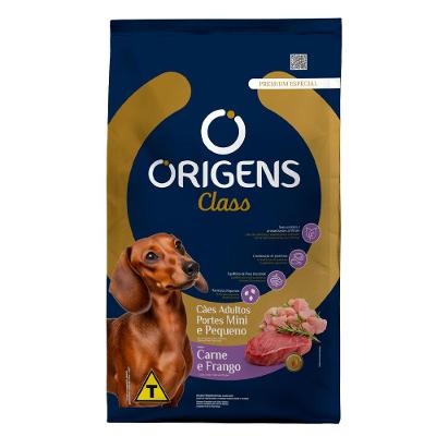 Ração Origens Class Cães Adultos Minis e Pequenos Carne e Frango