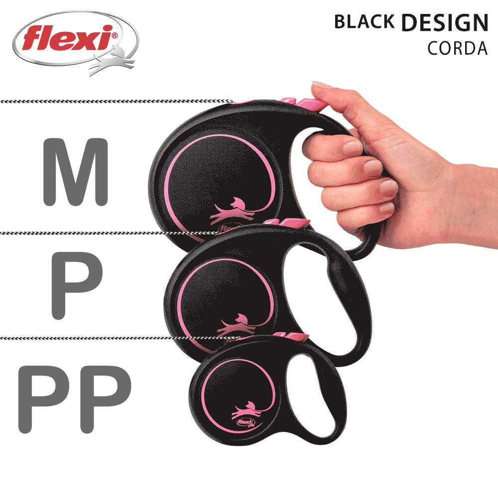 Guia Retrátil Black Design Flexi Rosa - 5