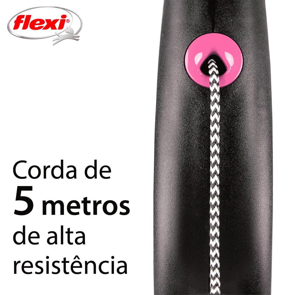 Guia Retrátil Black Design Flexi Rosa - 8