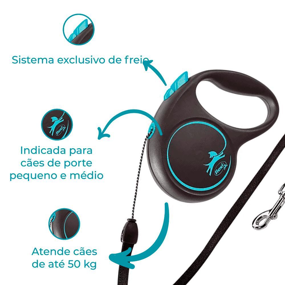 Guia Retrátil Black Design Flexi Azul - 2