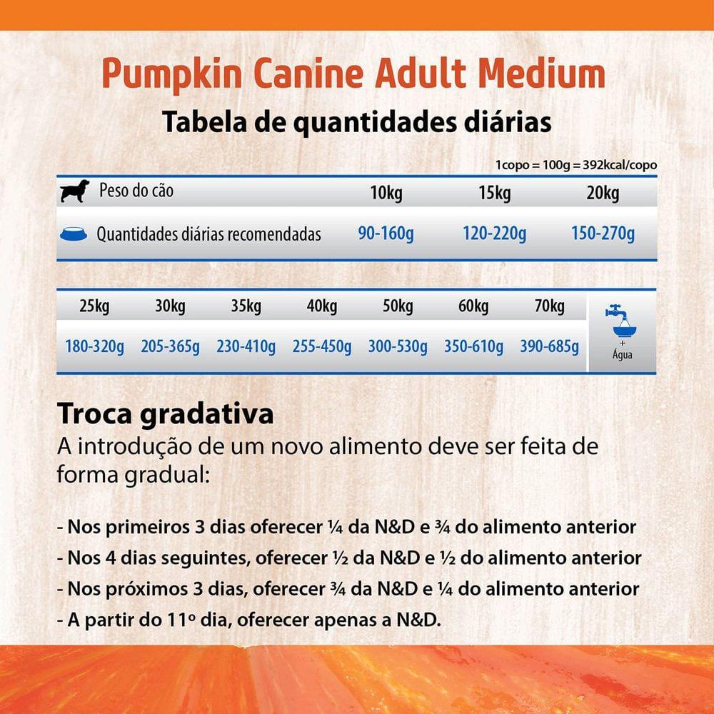 Ração N&amp;D Pumpkin Cães Adultos Raças Médias Frango, Abóbora e Romã - 8