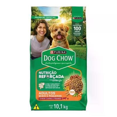 Ração Dog Chow Cães Adultos Minis e Pequenos Carne, Frango e Arroz