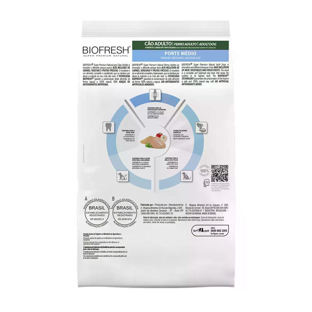 Ração Biofresh Cães Adultos Raças Médias Frango - 7