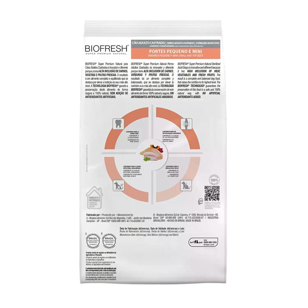 Ração Biofresh Cães Castrados Raças Pequenas e Minis - 10