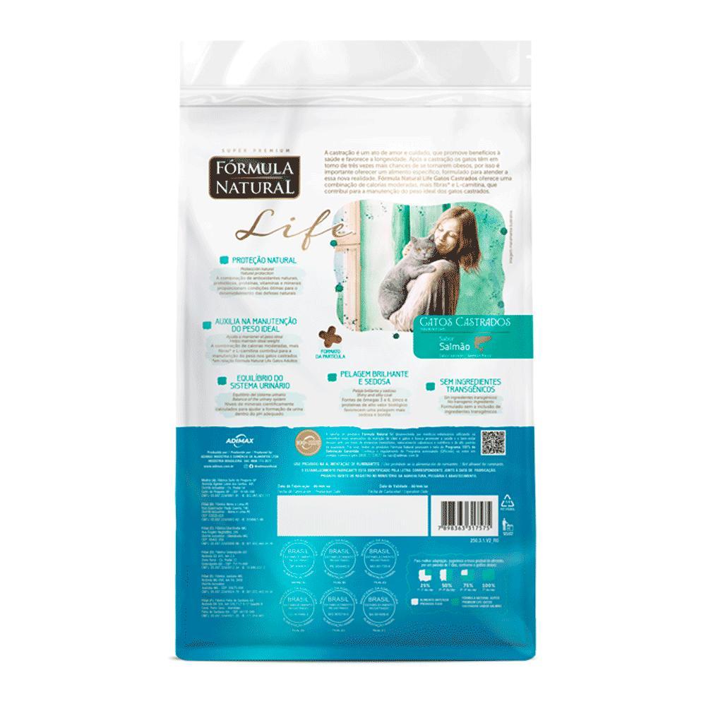 Ração Fórmula Natural Life Gatos Castrados Salmão - 10