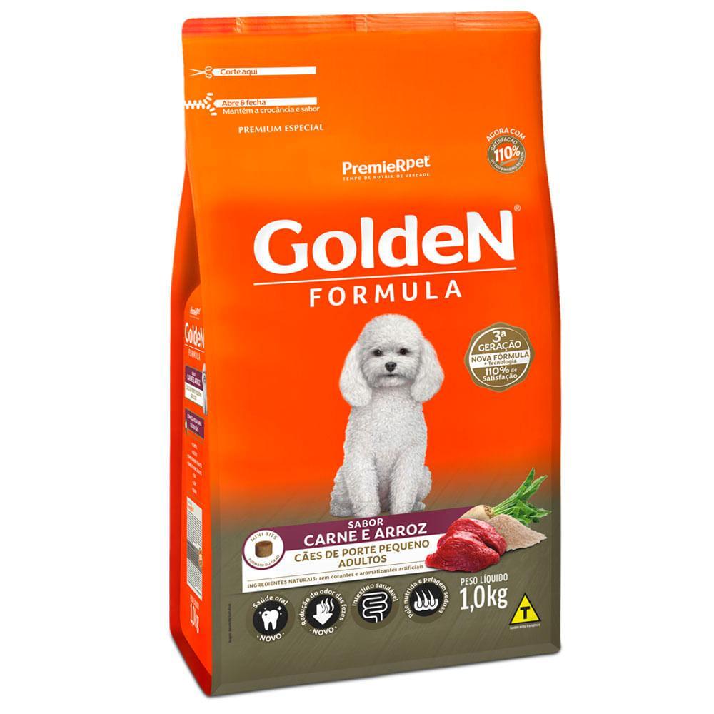 Ração Golden Formula Cães Adultos Raças Pequenas Carne e Arroz Mini Bits - 1