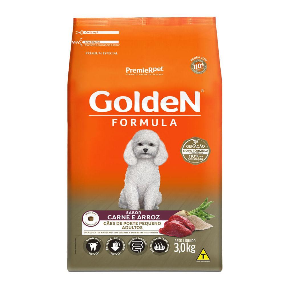 Ração Golden Formula Cães Adultos Raças Pequenas Carne e Arroz Mini Bits - 7