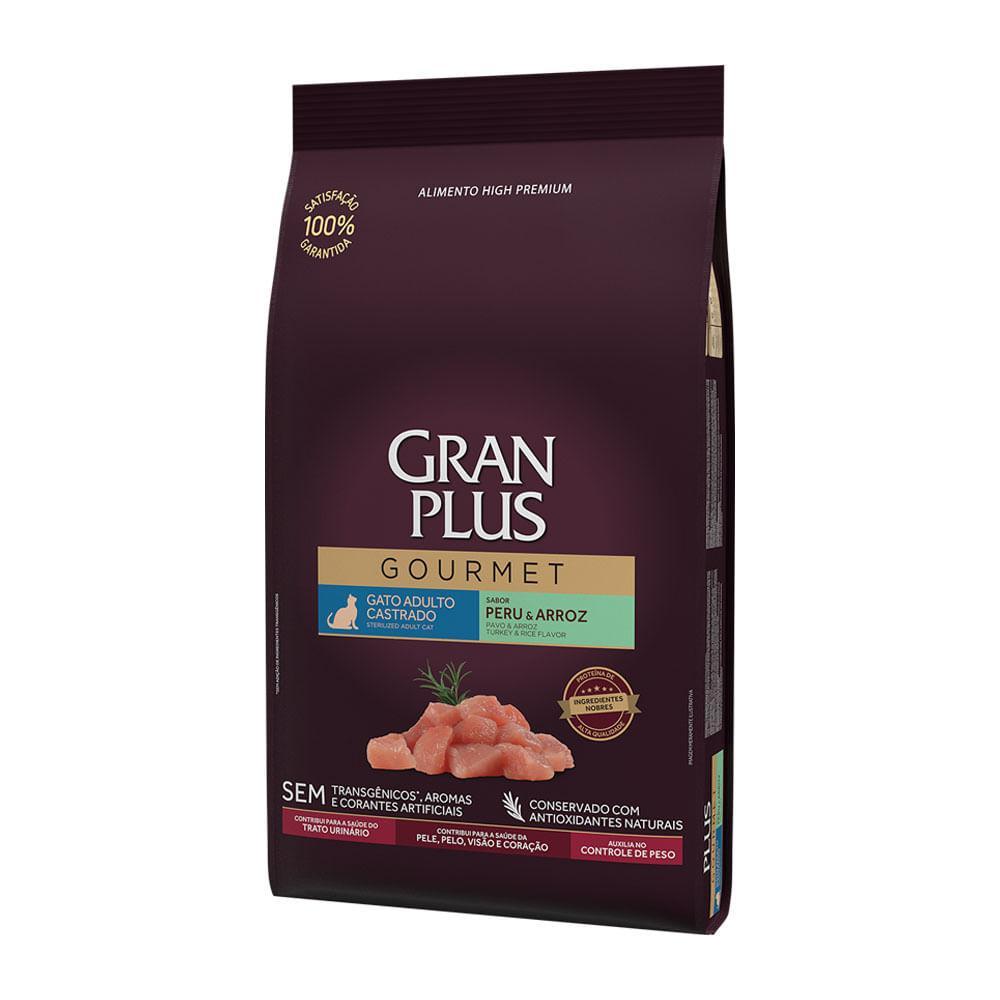 Ração GranPlus Gourmet Gatos Adultos Castrados Peru e Arroz - 2