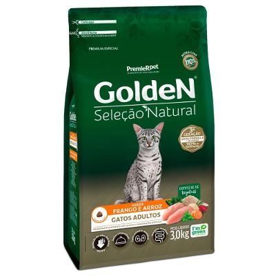 Ração Golden Seleção Natural Gatos Adultos Frango e Arroz