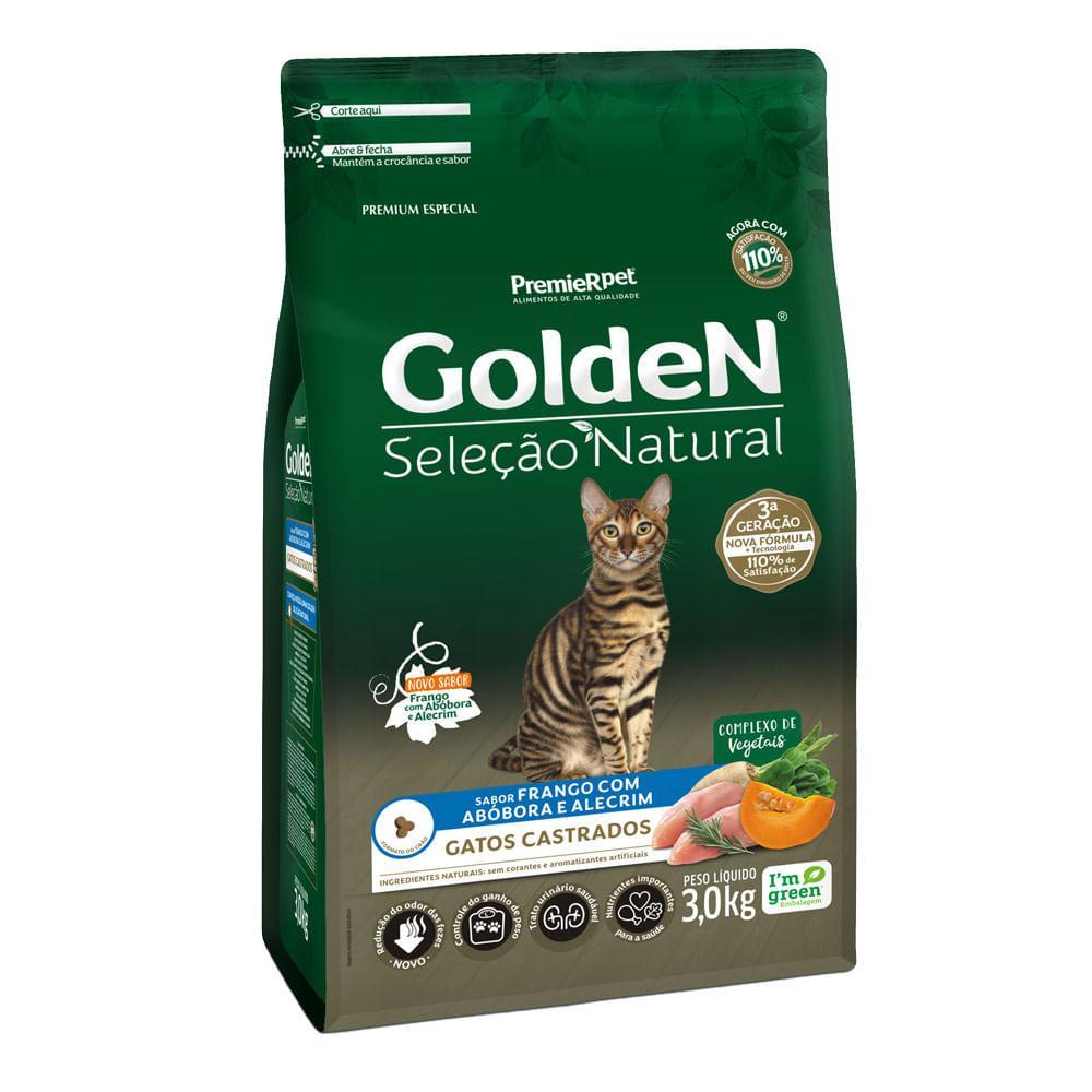 Ração Golden Seleção Natural Gatos Castrados Frango com Abóbora e Alecrim - 2