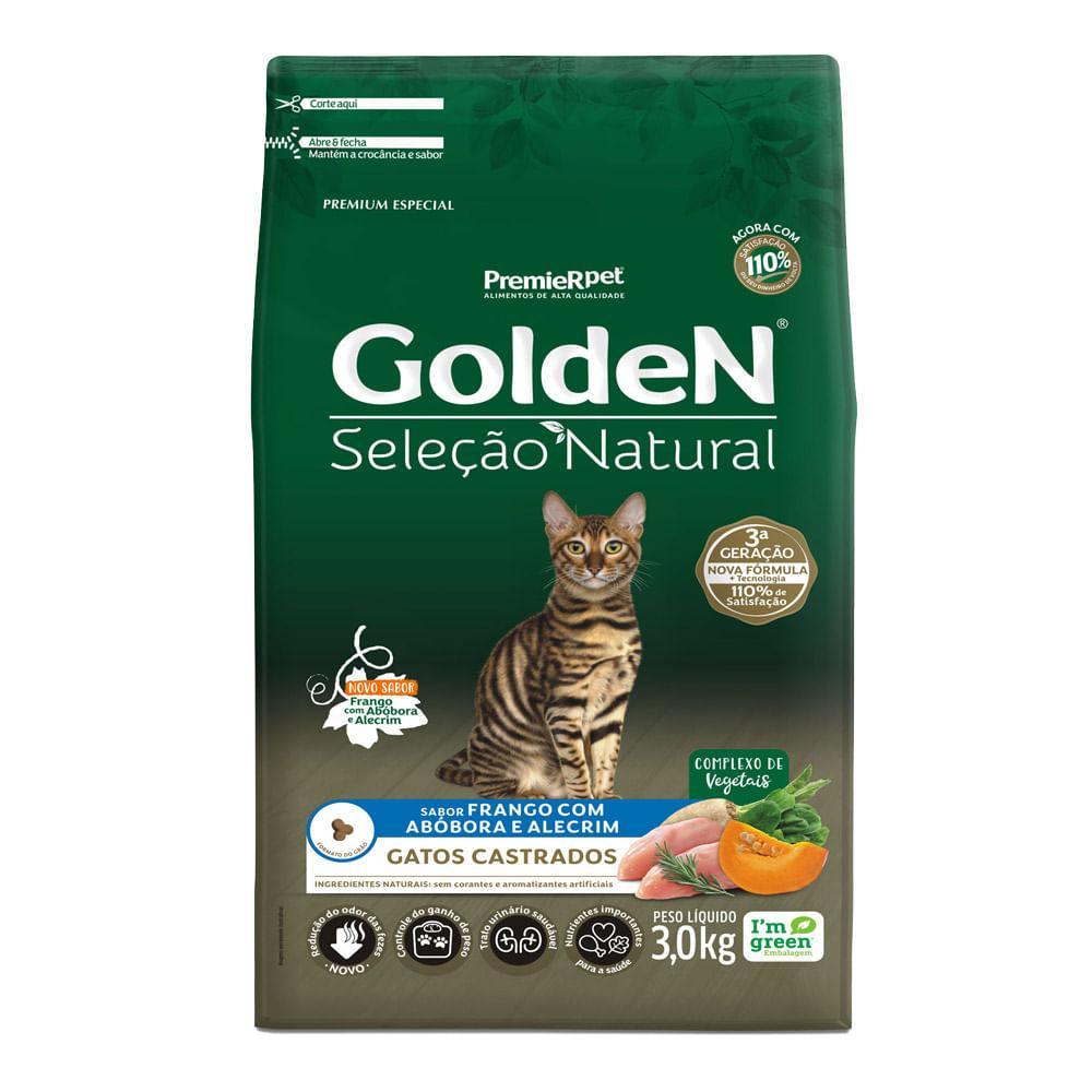 Ração Golden Seleção Natural Gatos Castrados Frango com Abóbora e Alecrim - 3