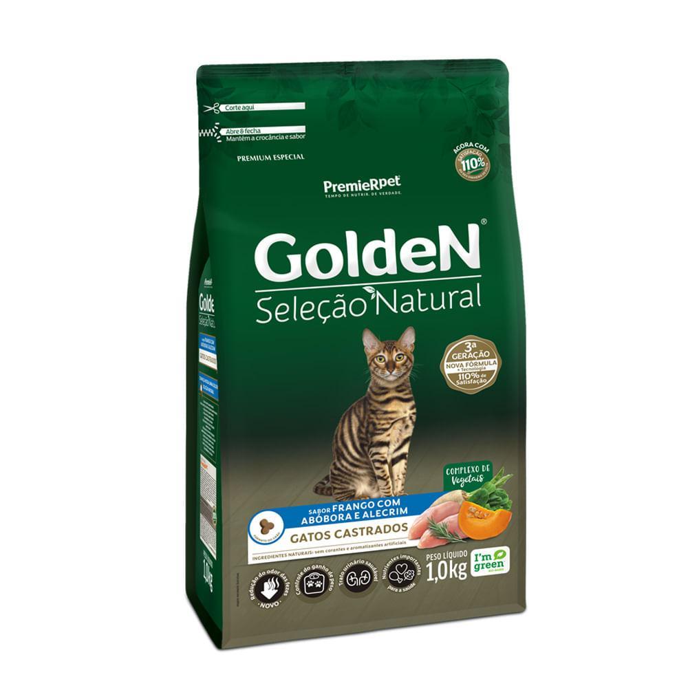 Ração Golden Seleção Natural Gatos Castrados Frango com Abóbora e Alecrim - 1