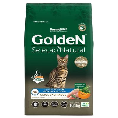 Ração Golden Seleção Natural Gatos Castrados Frango com Abóbora e Alecrim