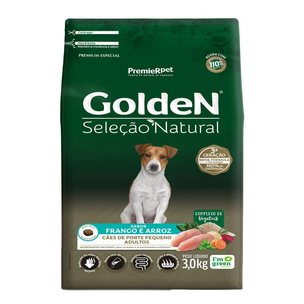 Ração Golden Seleção Natural Cães Adultos Porte Pequeno Frango e Arroz Mini Bits - 7