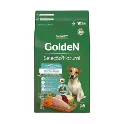 Ração Golden Seleção Natural Cães Adultos Porte Pequeno Frango e Arroz Mini Bits
