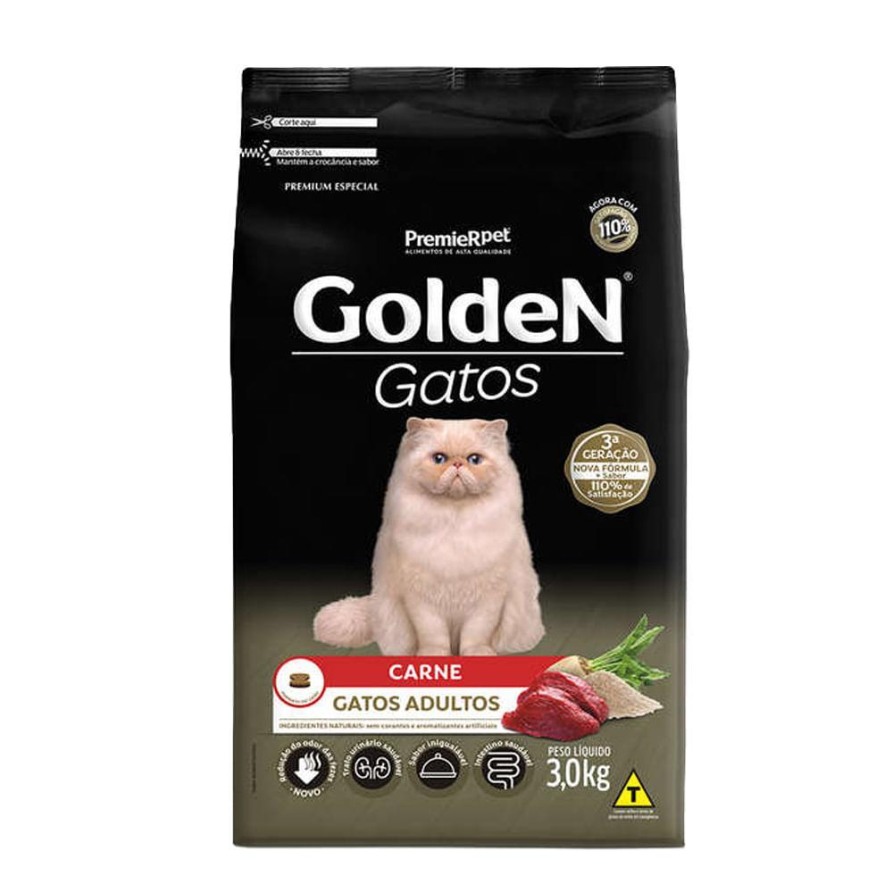 Ração Golden Gatos Adultos Carne - 3