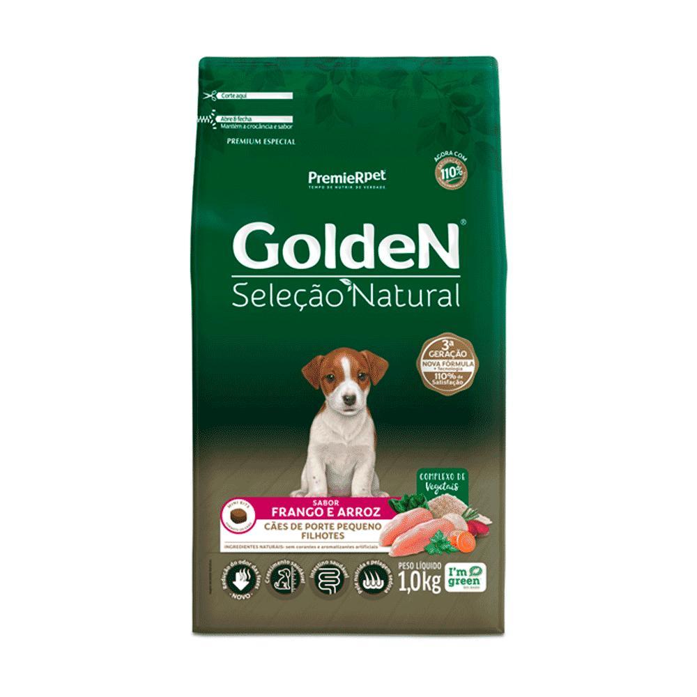 Ração Golden Seleção Natural Cães Filhotes Porte Pequeno Frango e Arroz Mini Bits - 3