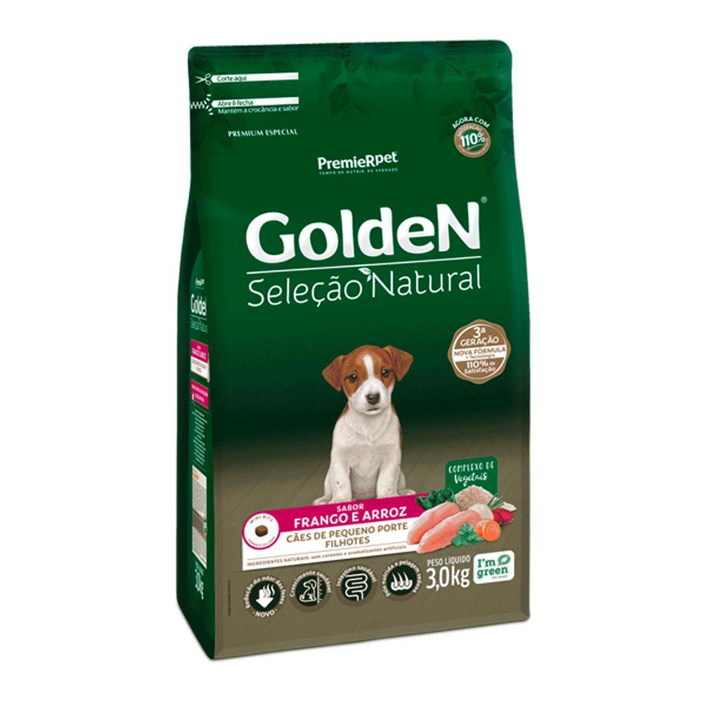 Ração Golden Seleção Natural Cães Filhotes Porte Pequeno Frango e Arroz Mini Bits - 4