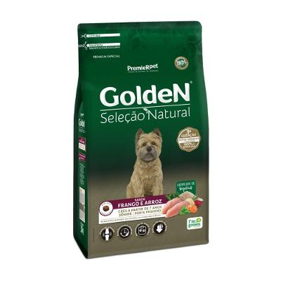 Ração Golden Seleção Natural Cães Sênior Porte Pequeno Frango e Arroz