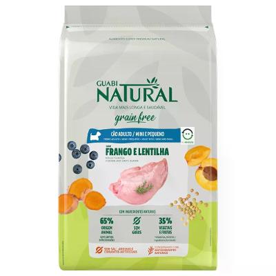 Ração Guabi Natural Grain Free Cães Adultos Raças Mini Pequeno Frango e Lentilha