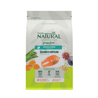 Ração Guabi Natural Grain Free Gatos Castrados Salmão e Lentilha
