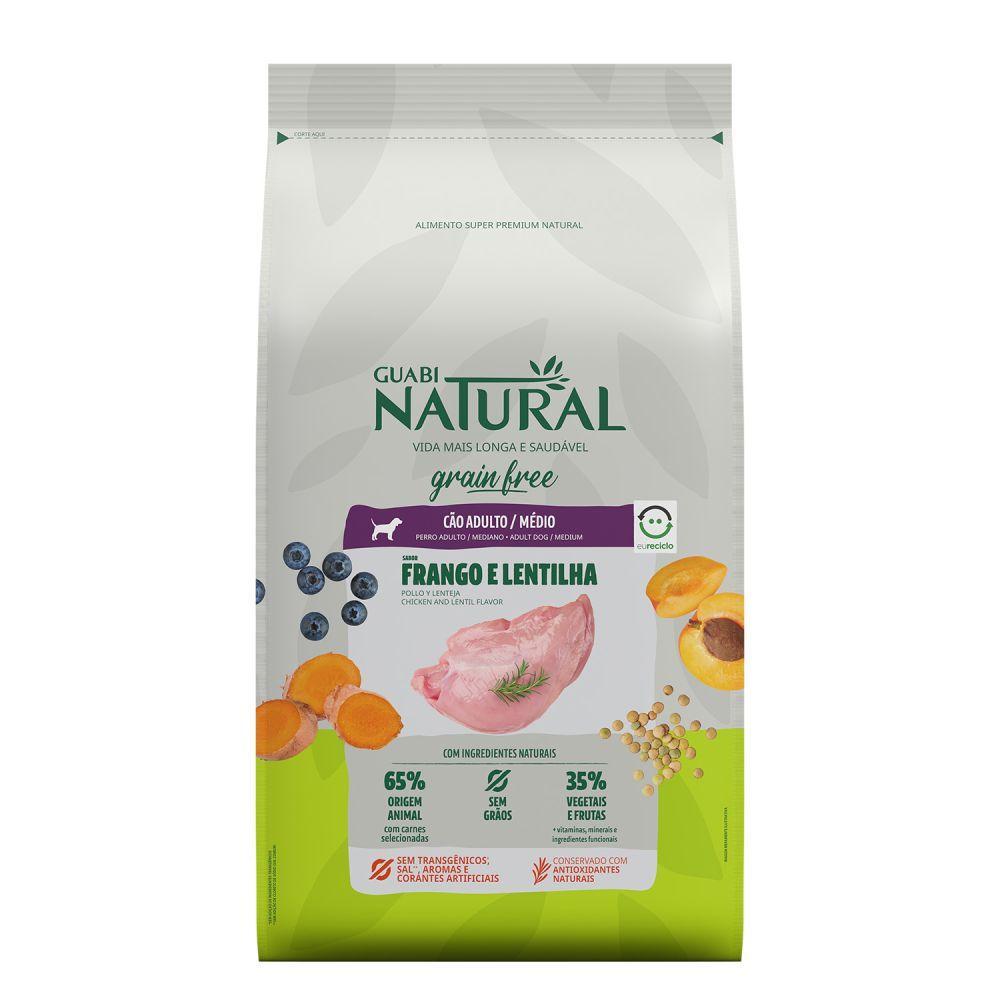 Ração Guabi Natural Grain Free Cães Adultos Raças Médias Frango e Lentilha - 1