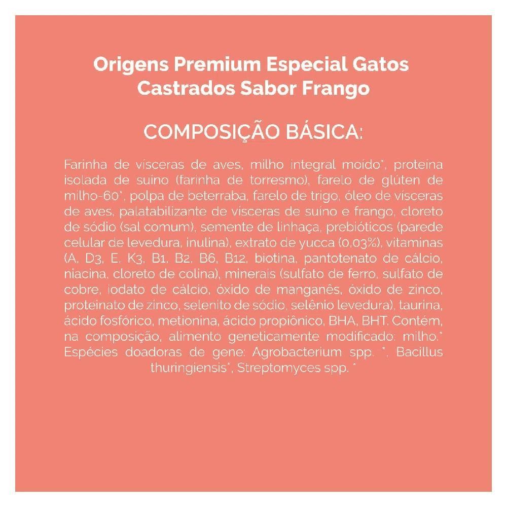 Ração Origens Gatos Castrados Frango - 5
