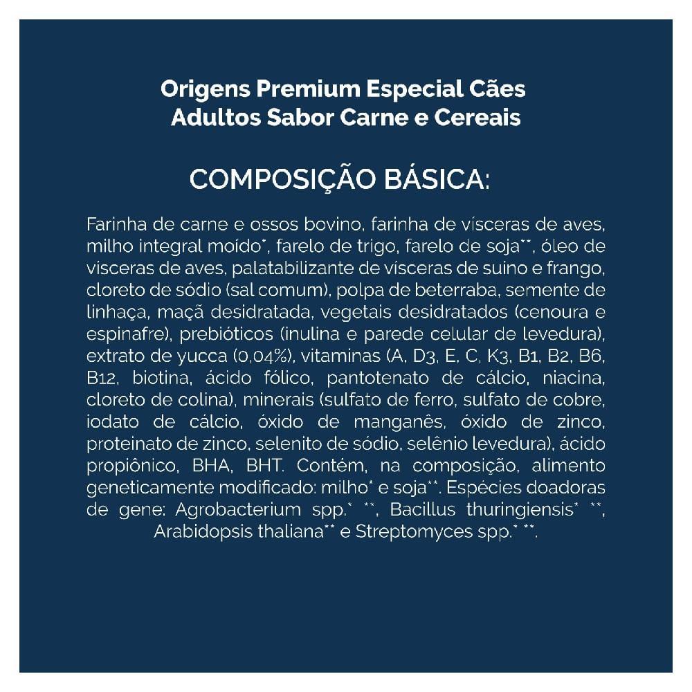 Ração Origens Cães Adultos Carne e Cereais - 8