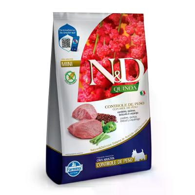 Ração N&D Quinoa Controle de Peso Cães Adultos Raças Mini Cordeiro