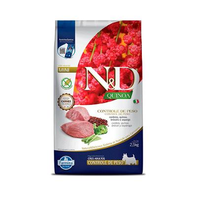 Ração N&D Quinoa Controle de Peso Cães Adultos Raças Mini Cordeiro