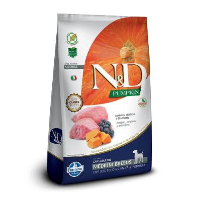Ração N&amp;D Pumpkin Cães Adultos Raças Médias Cordeiro