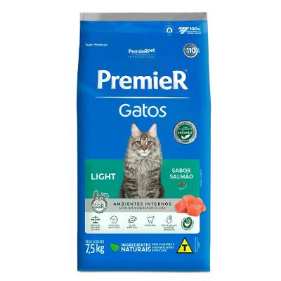 Ração Premier Ambientes Internos Light Gatos Adultos Salmão