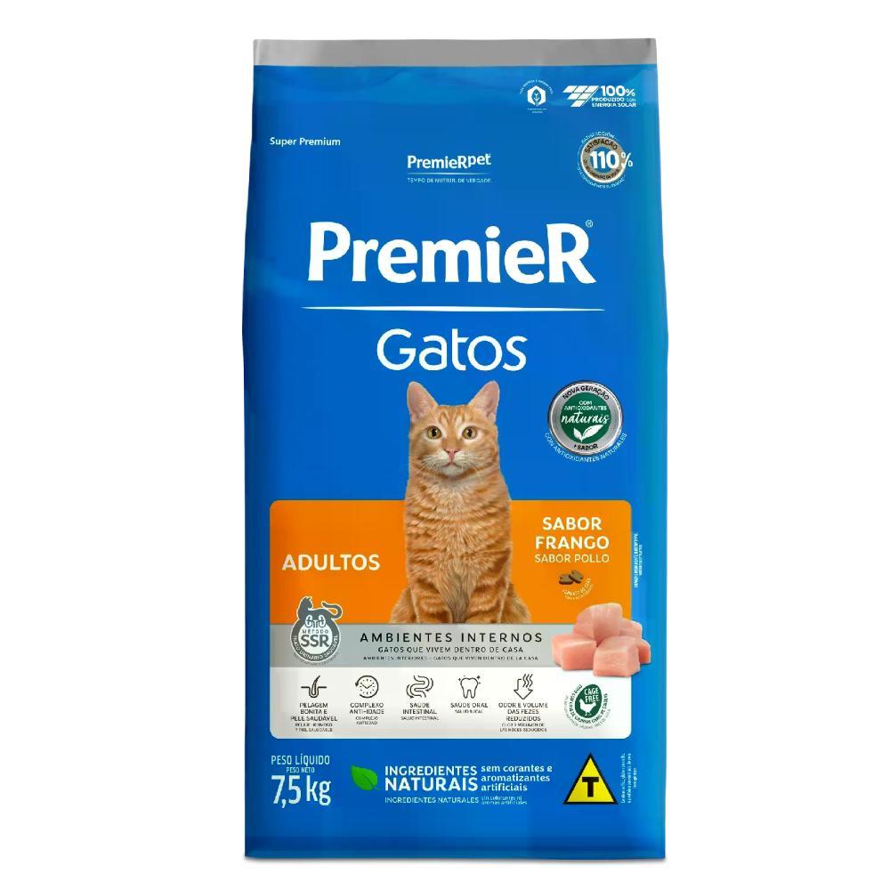Ração Premier Ambientes Internos Gatos Adultos Frango - 1